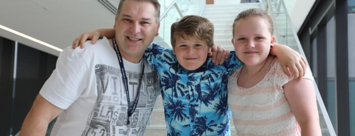 Joe Karlecik with his children
